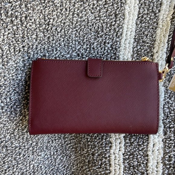Michael Kors Jet Set Travel Large Double Zip Wristlet Wallet Dk Cherry Leather - Picture 3 of 16